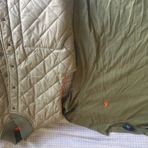Olive green polo vest/tee shirt